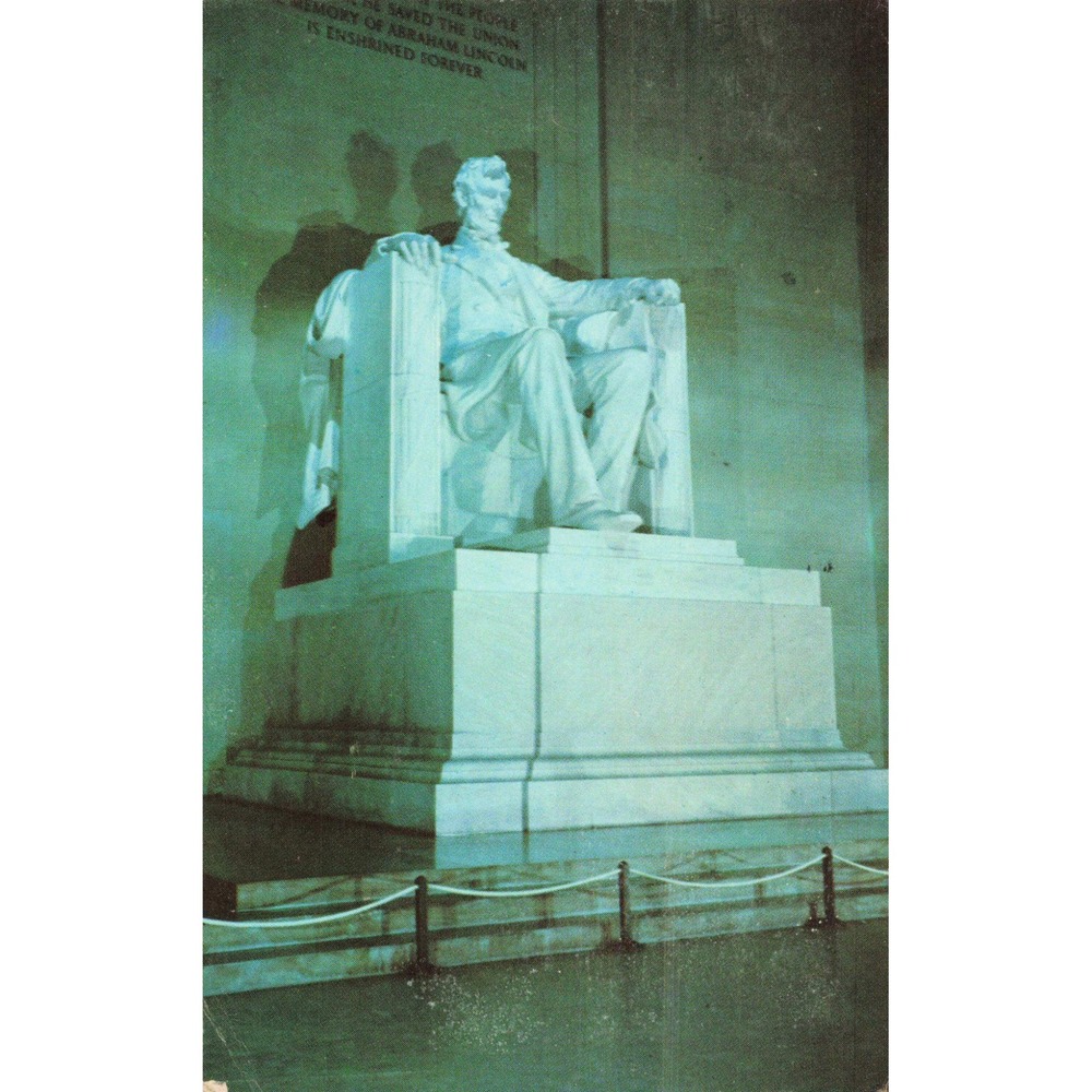Vtg 1969 Lincoln Memorial Postcard Ebb Tide Restaurant Dennisport MA Postmark - Picture 1 of 2